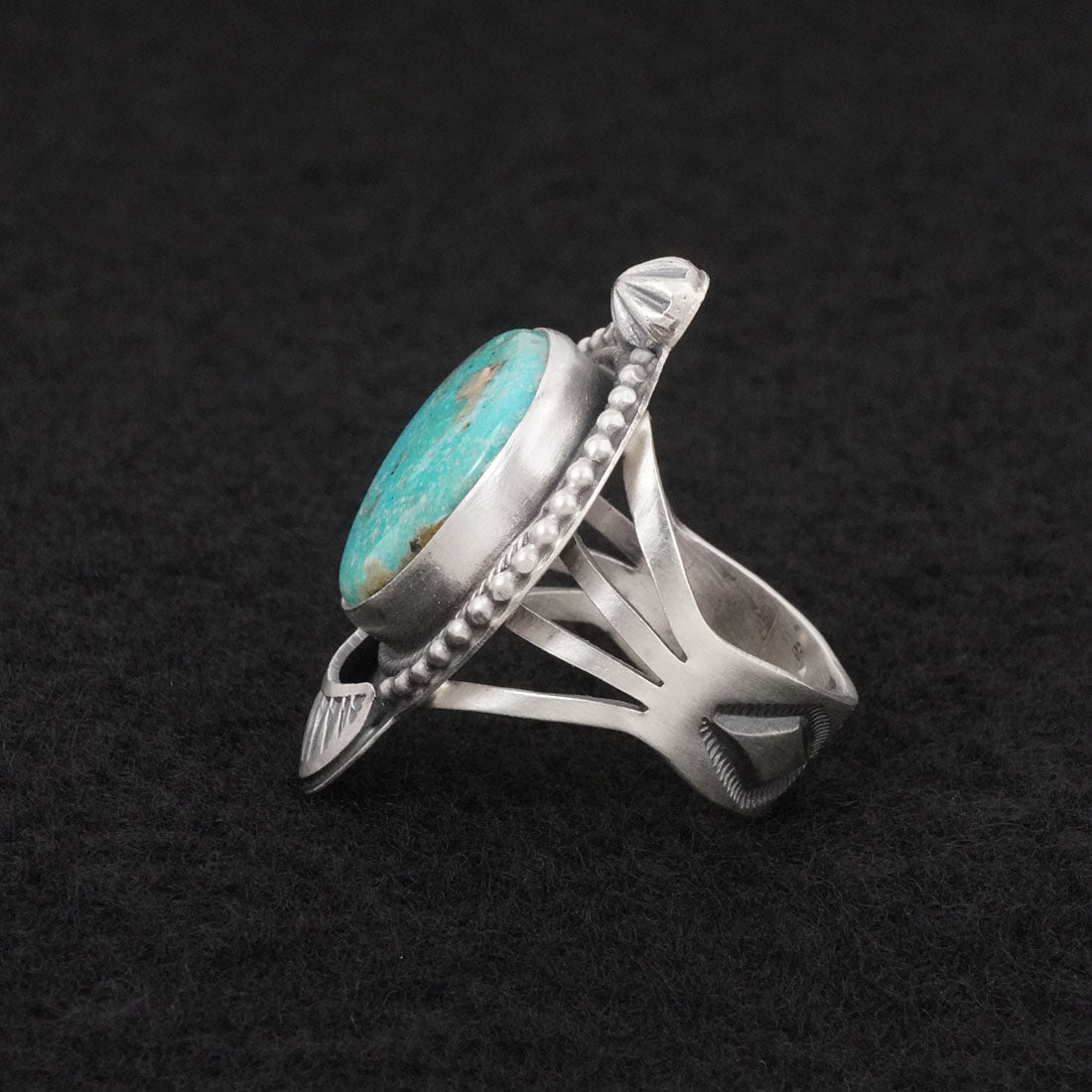 Bobby Johnson Turquoise & Sterling Silver Ring Size 8.5