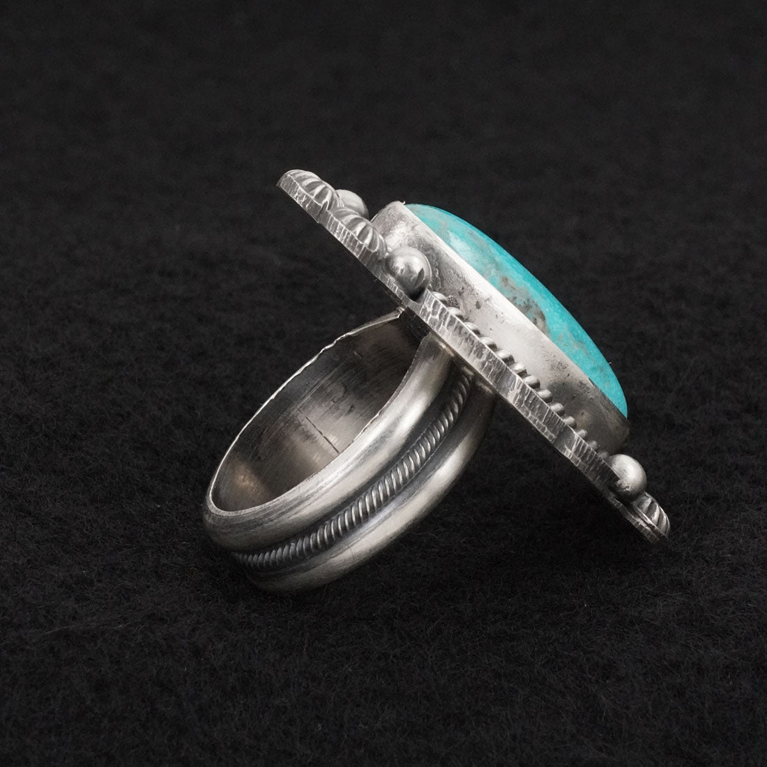 Michael Calladitto Turquoise & Sterling Silver Ring Size 9