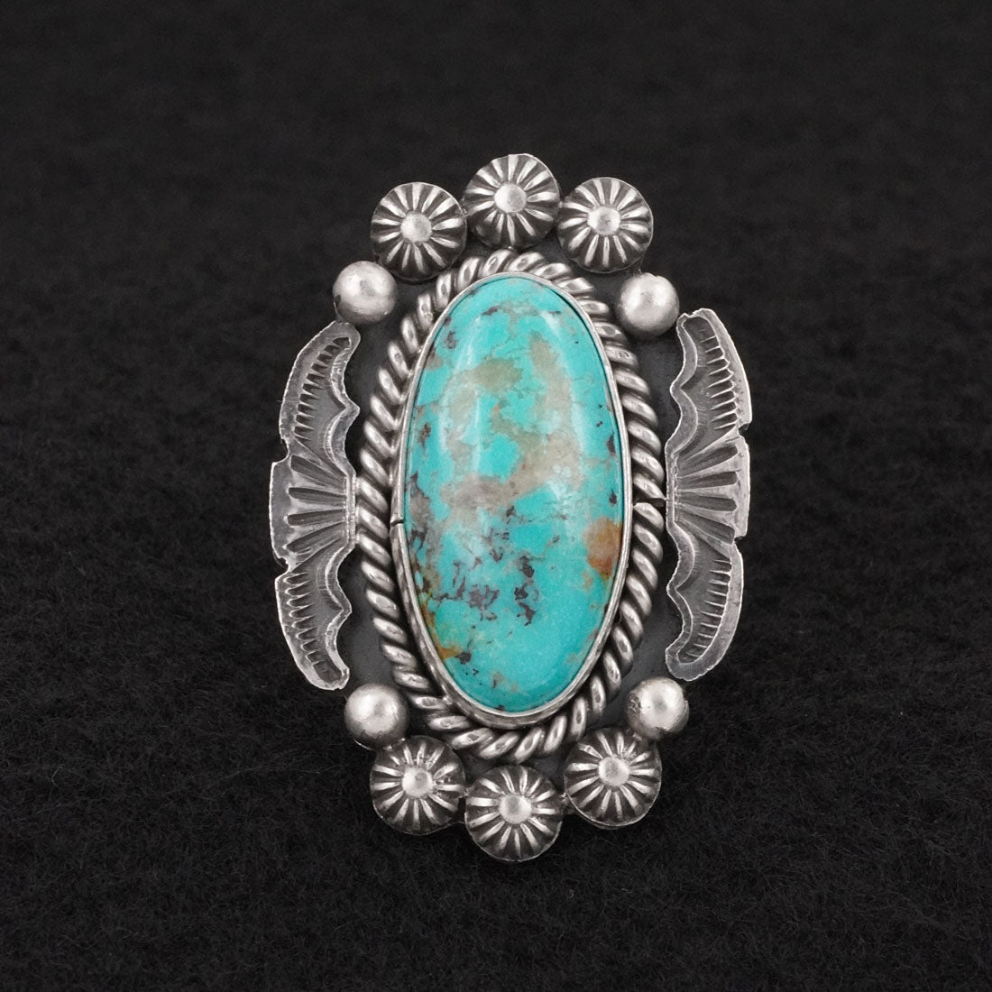 Michael Calladitto Turquoise & Sterling Silver Ring Size 8.5