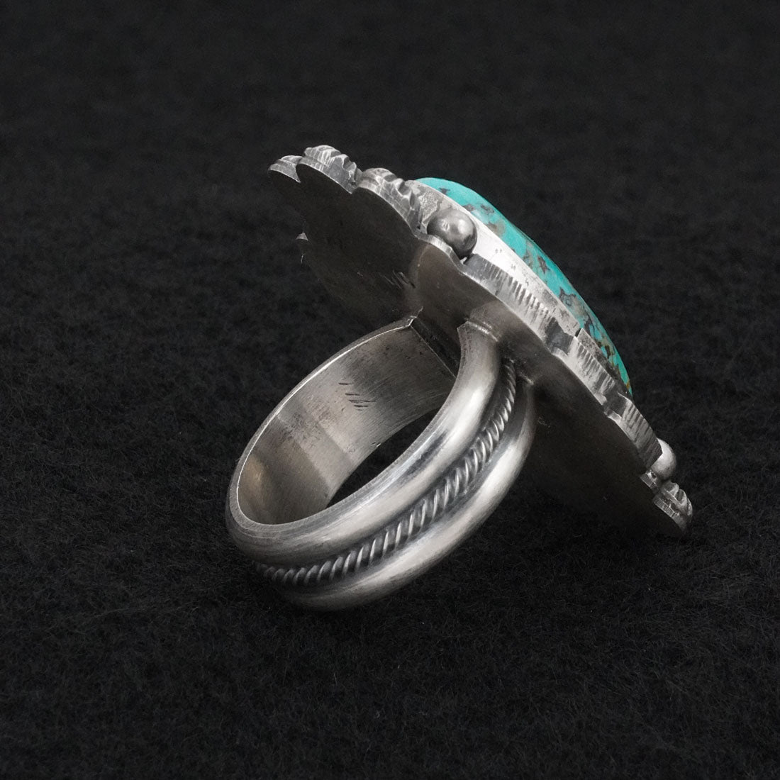 Michael Calladitto Turquoise & Sterling Silver Ring Size 8.5