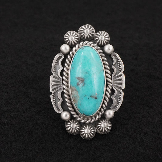 Michael Calladitto Turquoise & Sterling Silver Ring Size 8