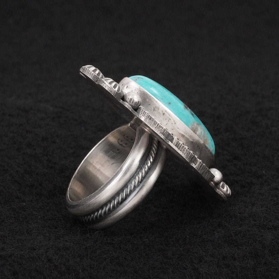 Michael Calladitto Turquoise & Sterling Silver Ring Size 8