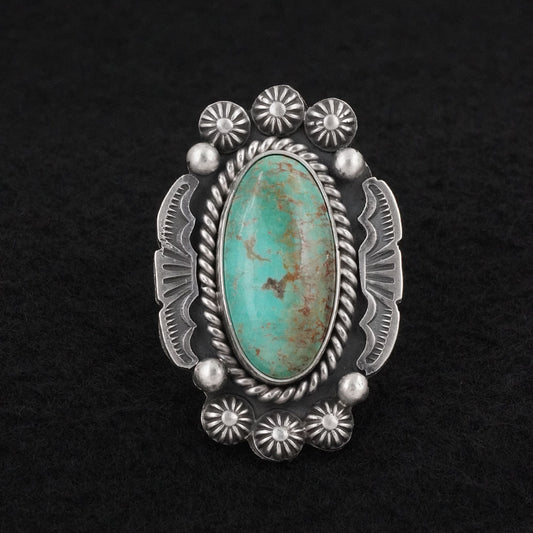 Michael Calladitto Turquoise & Sterling Silver Ring Size 8