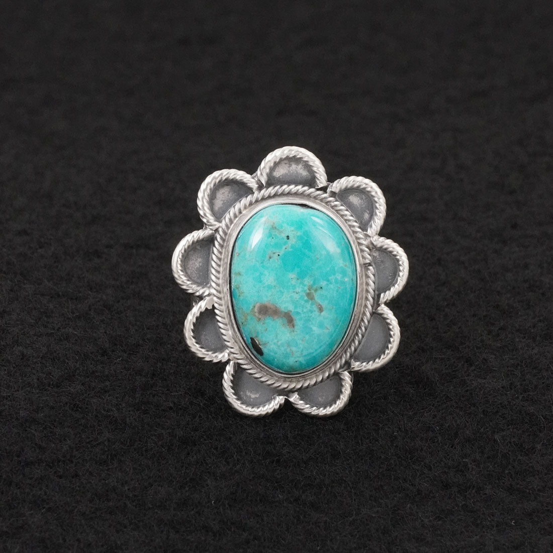 Darrin Livingston Turquoise & Sterling Silver Ring Size 8