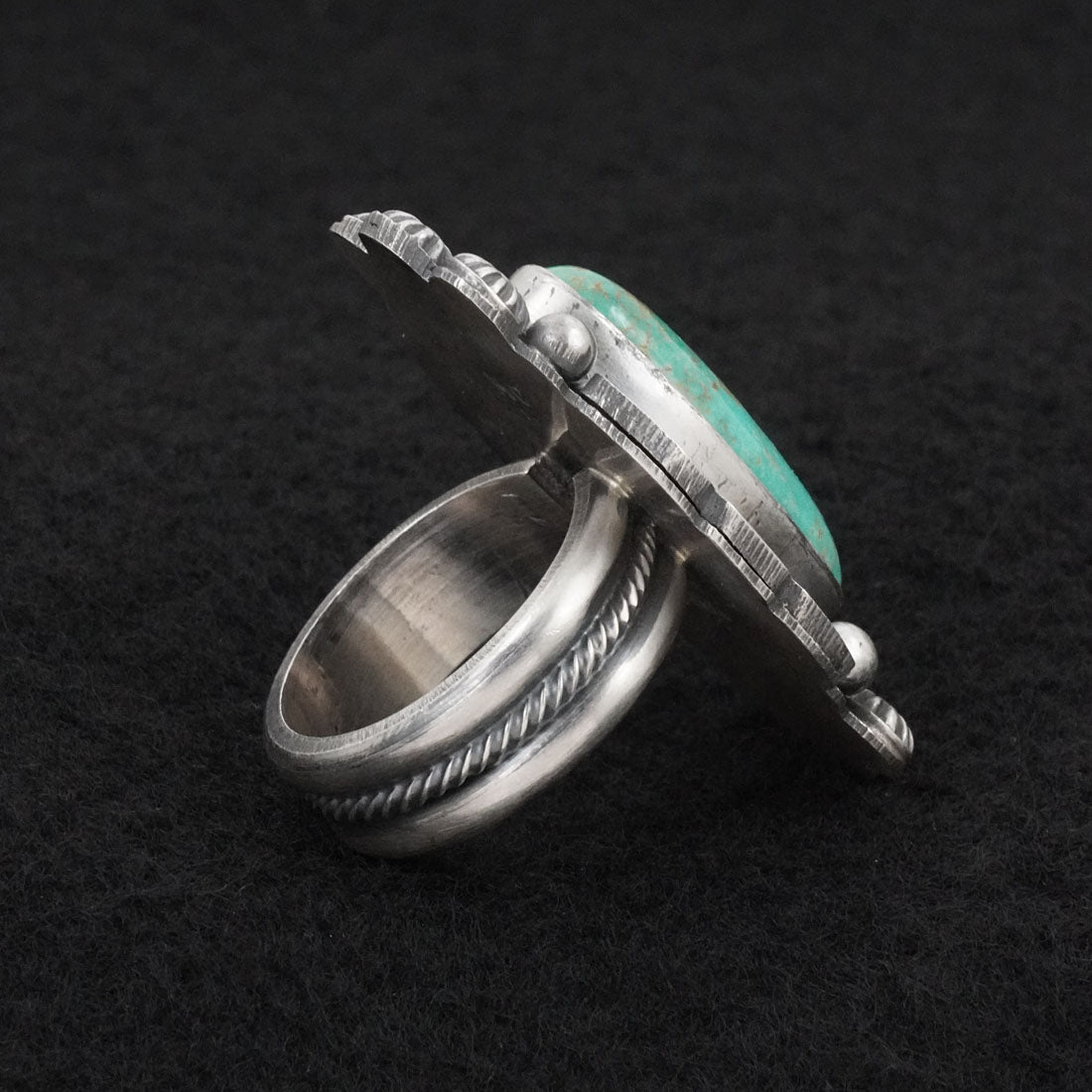 Michael Calladitto Turquoise & Sterling Silver Ring Size 8