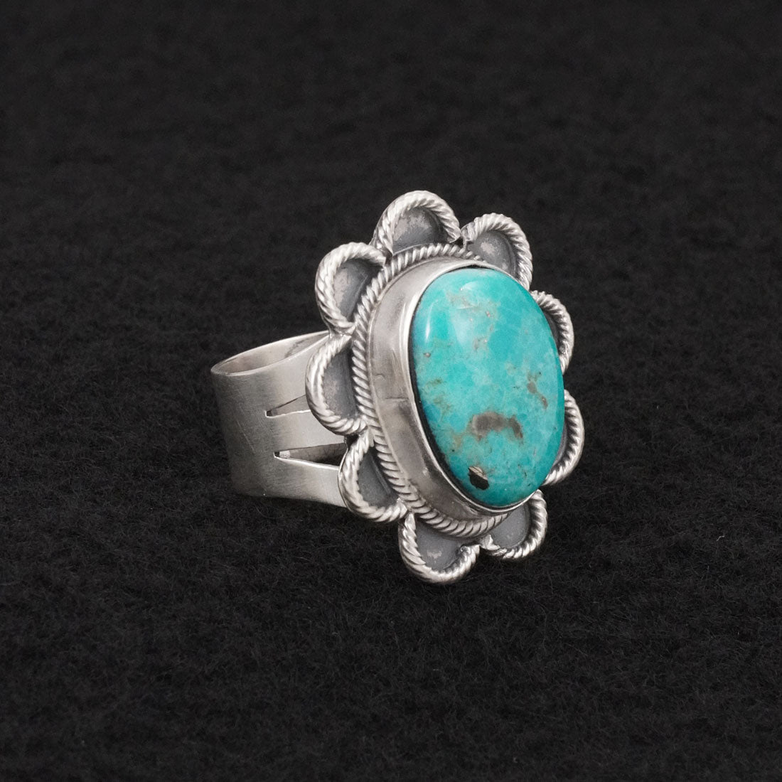 Darrin Livingston Turquoise & Sterling Silver Ring Size 8