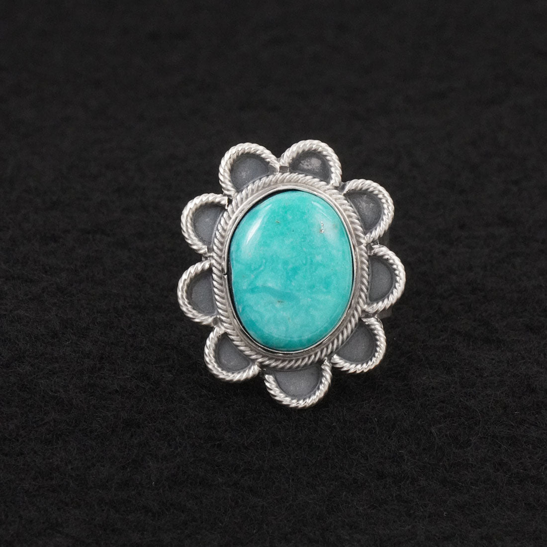 Darrin Livingston Turquoise & Sterling Silver Ring Size 8