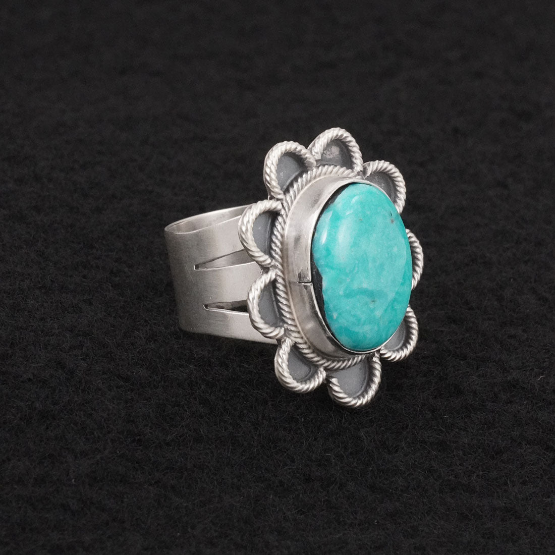 Darrin Livingston Turquoise & Sterling Silver Ring Size 8