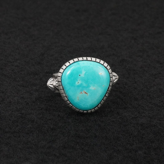 Darrin Livingston Turquoise & Sterling Silver Ring Size 7.5