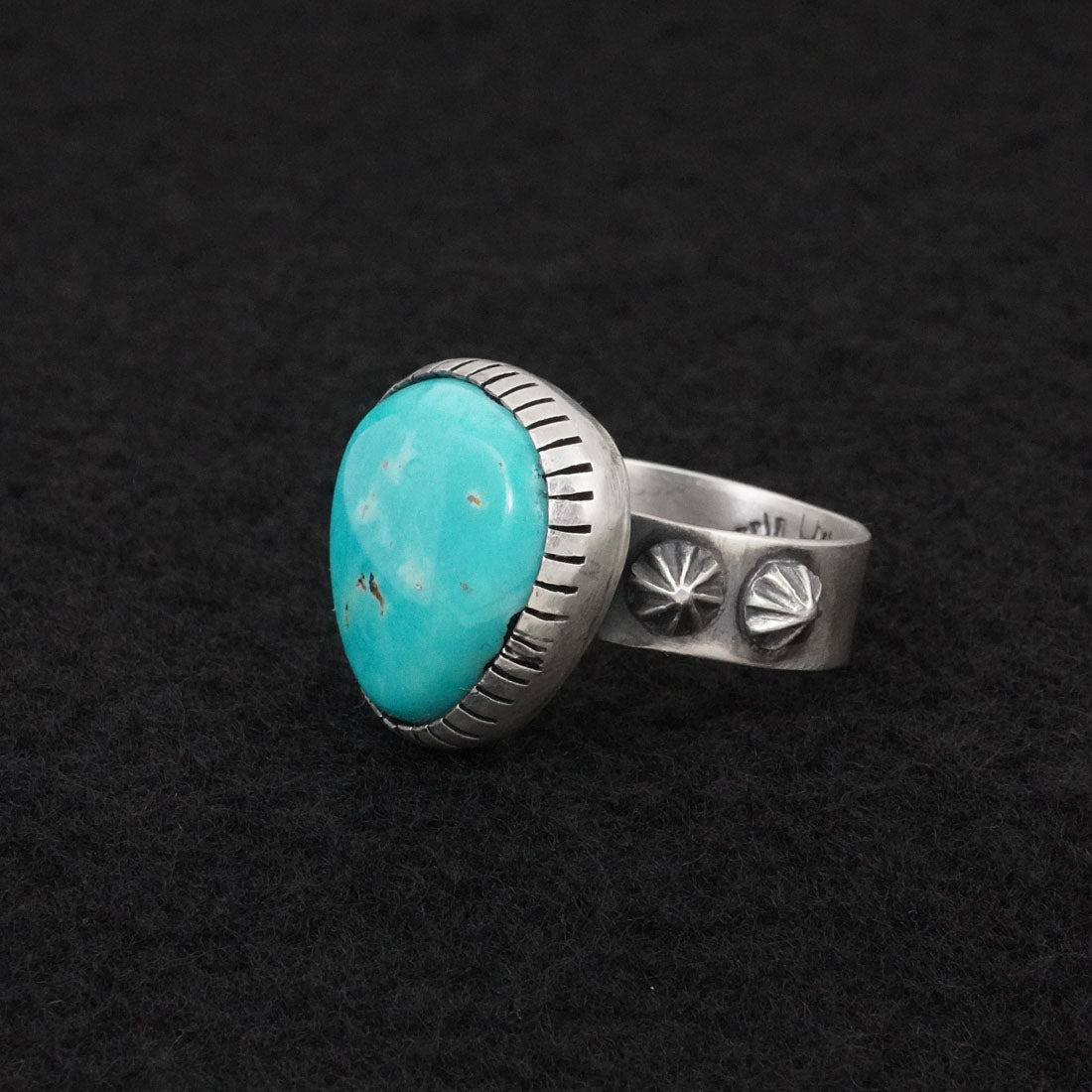 Darrin Livingston Turquoise & Sterling Silver Ring Size 7.5