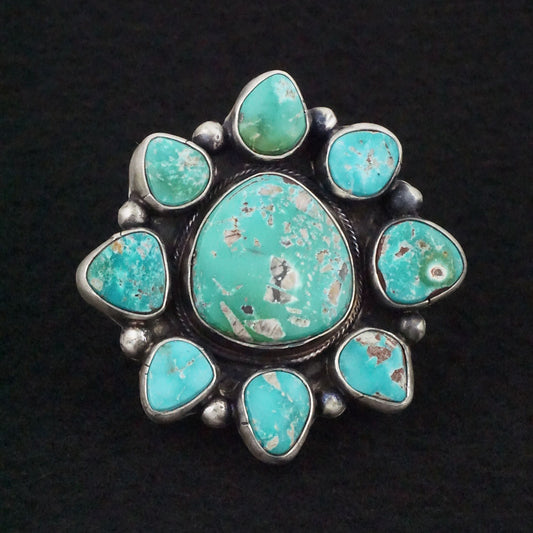 Bobby Johnson Turquoise & Sterling Silver Ring Size 7.5