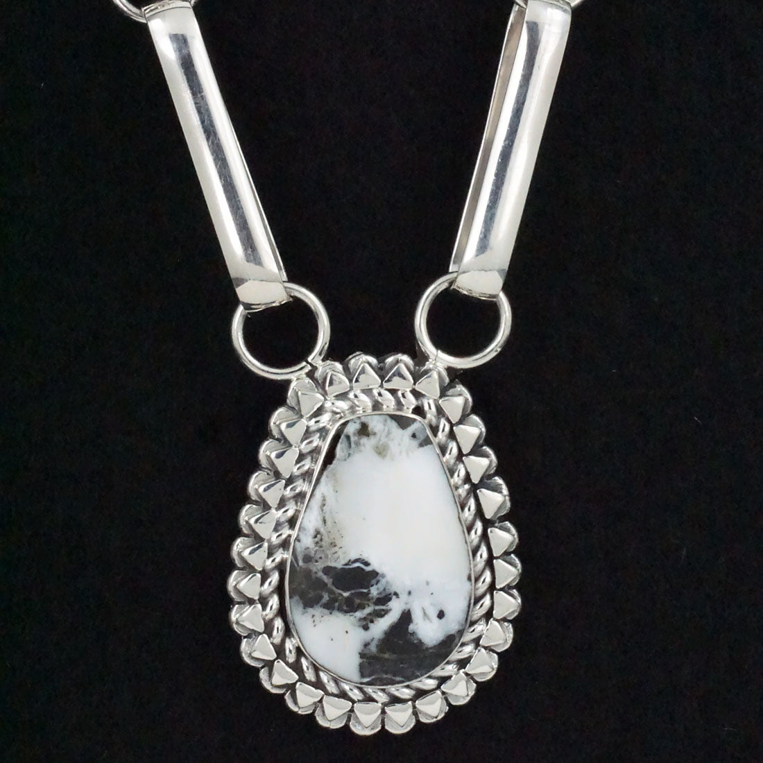 Mike Smith White Buffalo & Sterling Silver Necklace