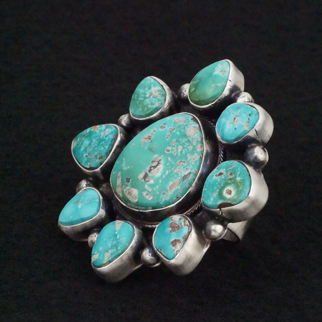 Bobby Johnson Turquoise & Sterling Silver Ring Size 7.5