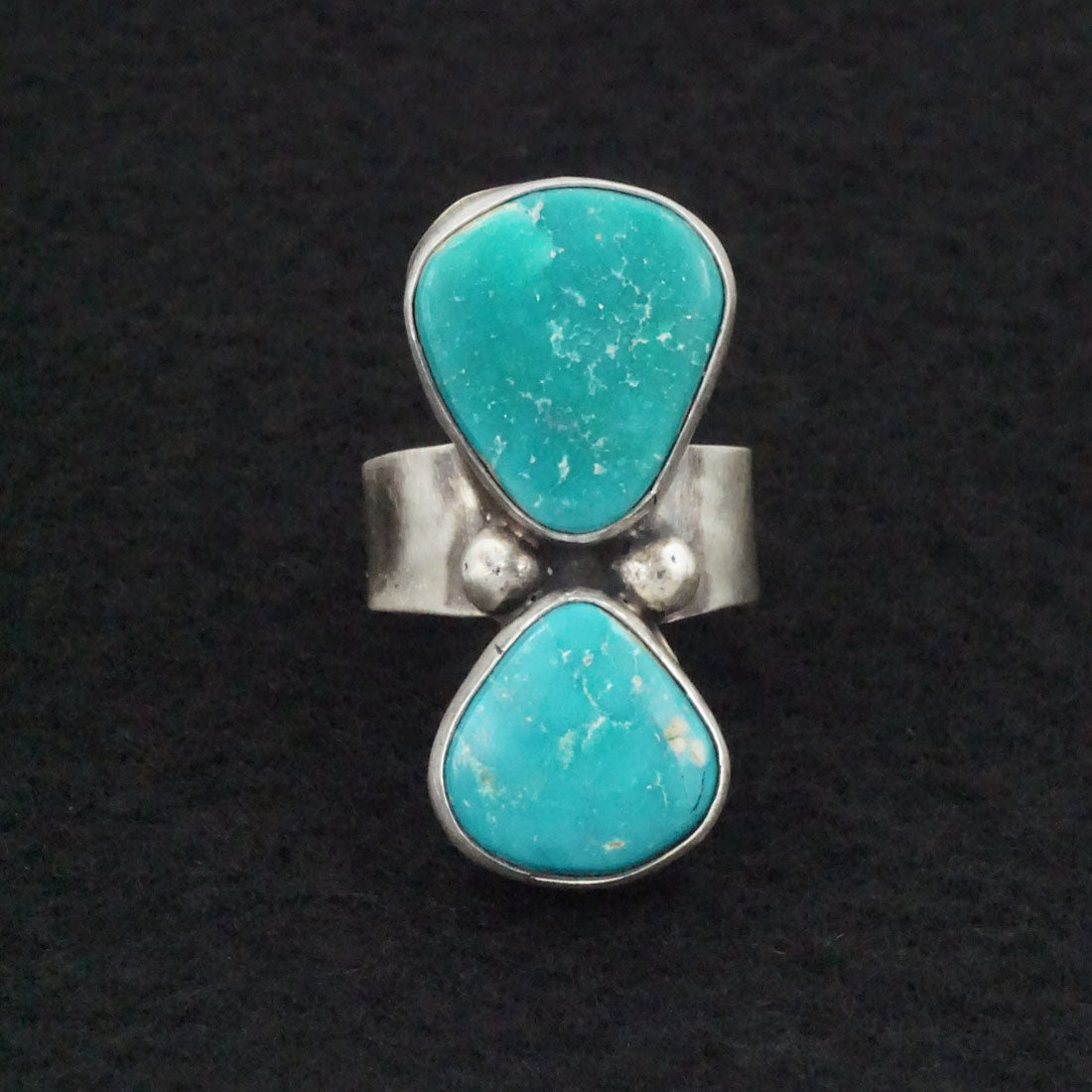 Bobby Johnson Turquoise & Sterling Silver Ring Size 8