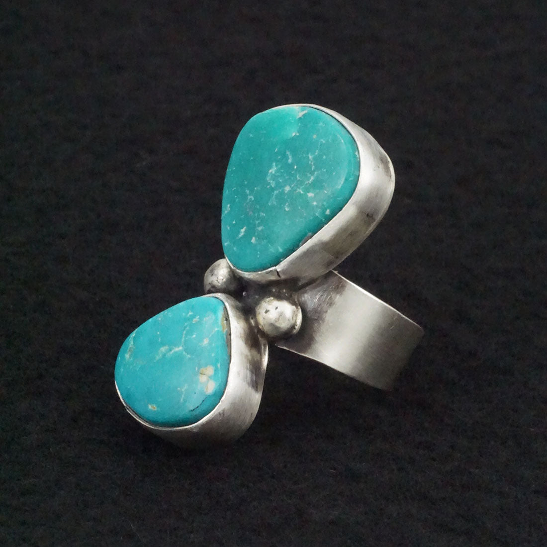 Bobby Johnson Turquoise & Sterling Silver Ring Size 8