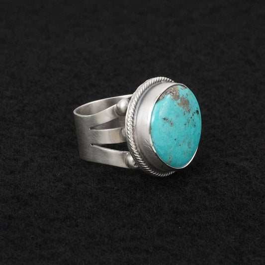 Darrin Livingston Turquoise & Sterling Silver Ring Size 6.5