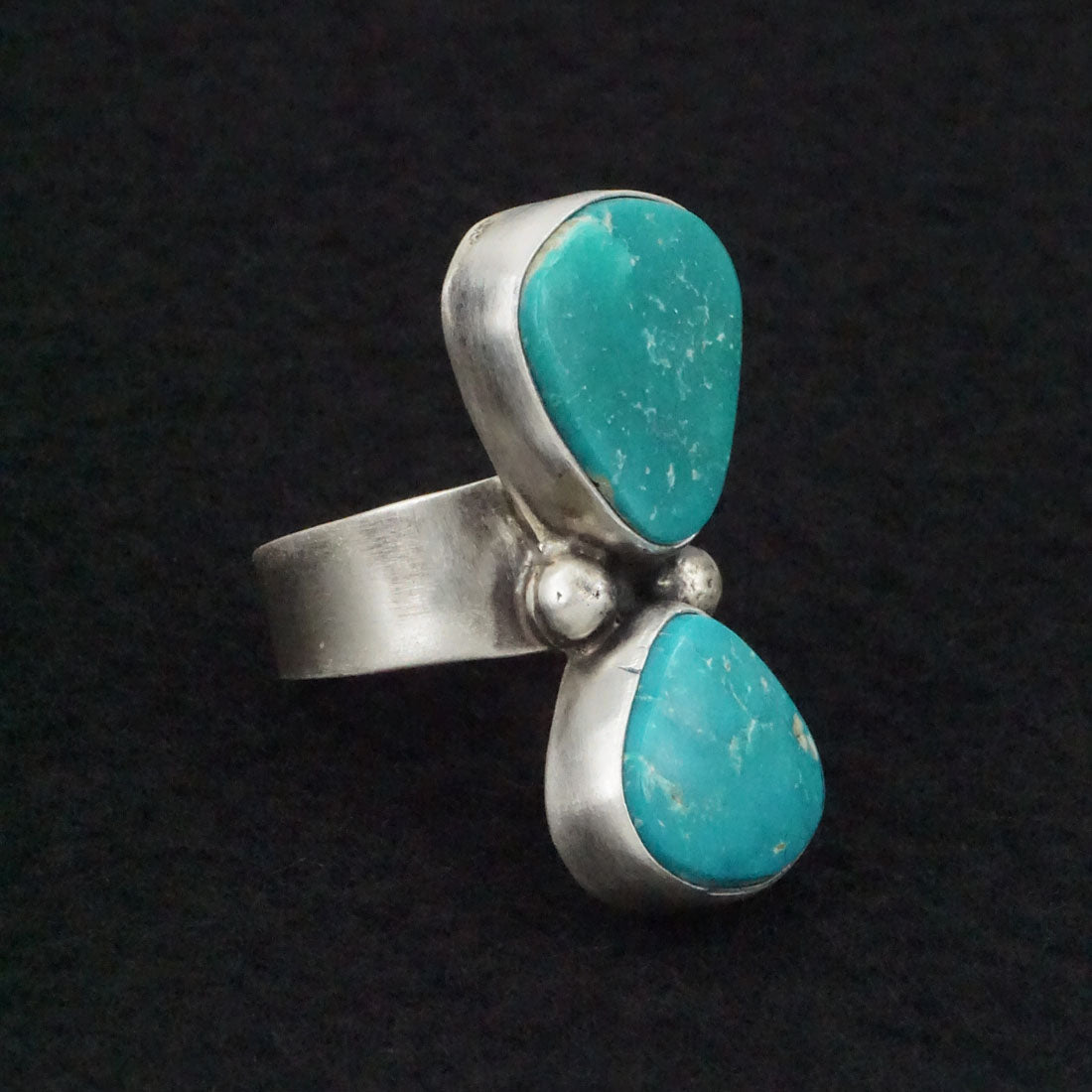 Bobby Johnson Turquoise & Sterling Silver Ring Size 8