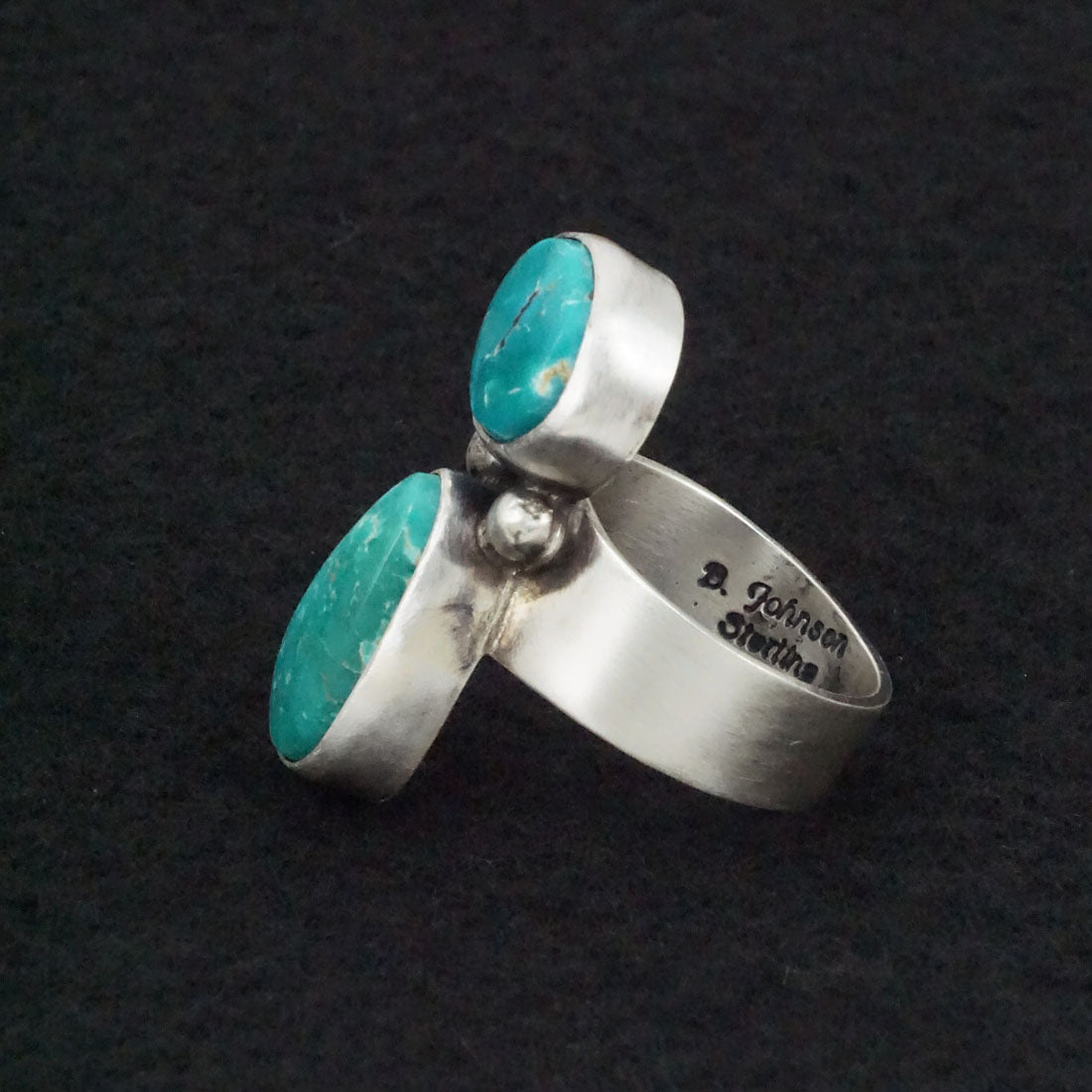 Bobby Johnson Turquoise & Sterling Silver Ring Size 9.5