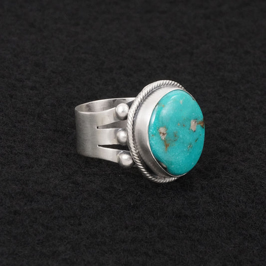 Darrin Livingston Turquoise & Sterling Silver Ring Size 8