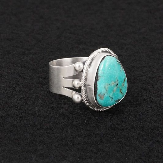 Darrin Livingston Turquoise & Sterling Silver Ring Size 9.5