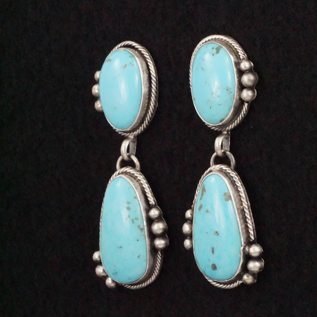 Betty Tom Turquoise & Sterling Silver Earrings