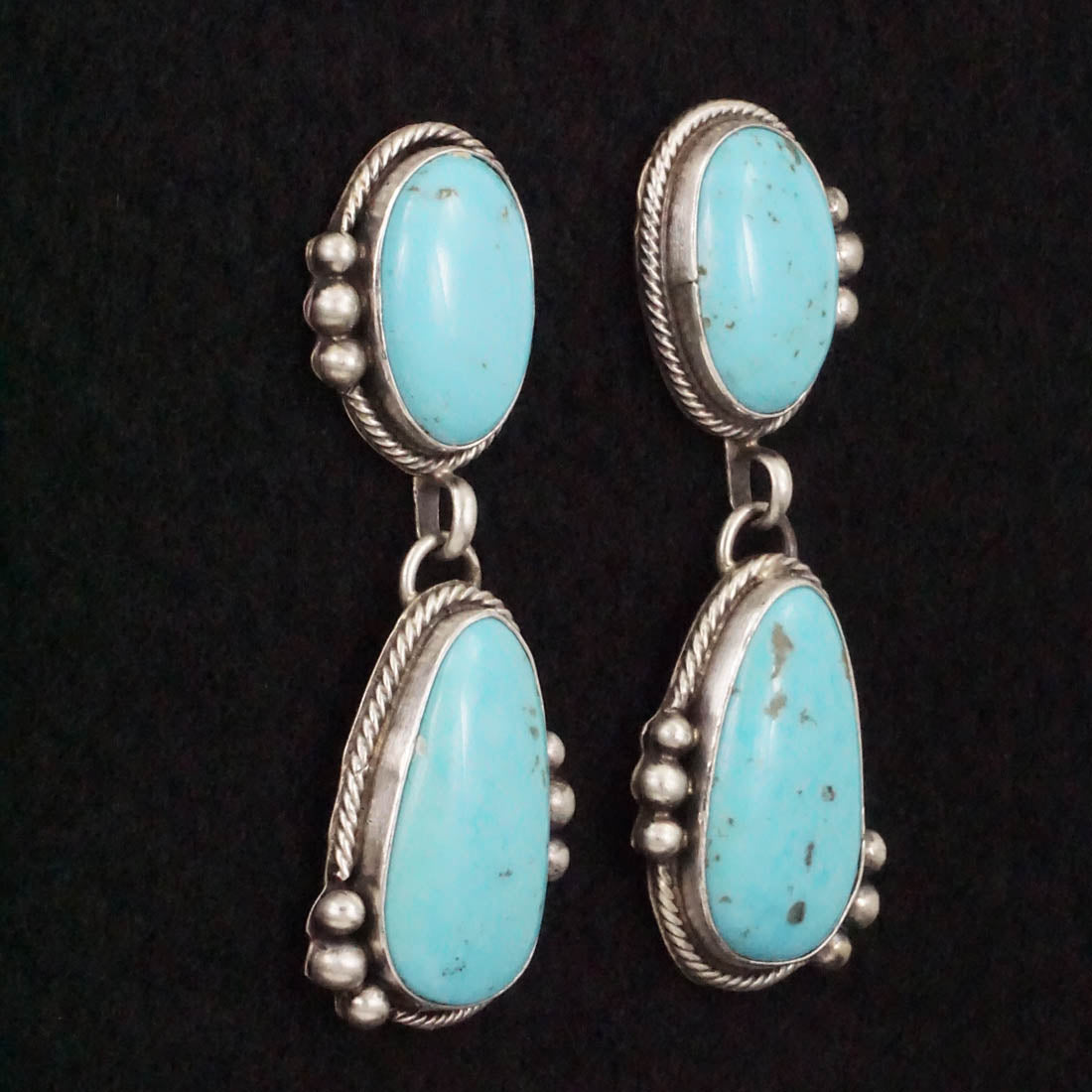 Betty Tom Turquoise & Sterling Silver Earrings