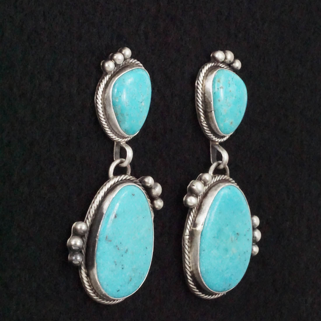 Betty Tom Turquoise & Sterling Silver Earrings