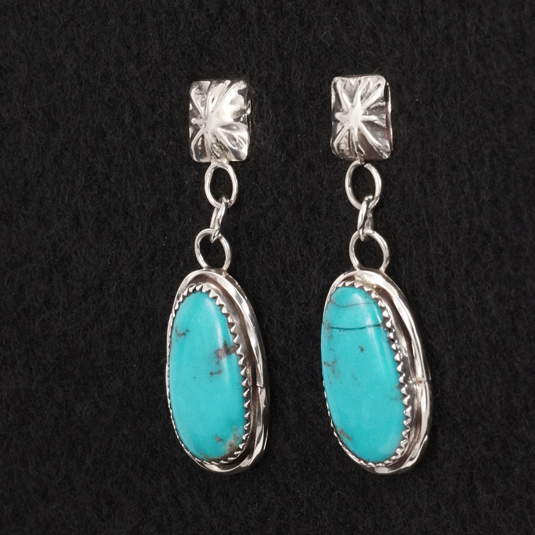 Ernest Hawthorne Turquoise & Sterling Silver Earrings