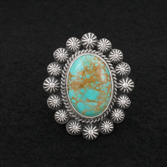 Michael Calladitto Turquoise & Sterling Silver Ring Size 7