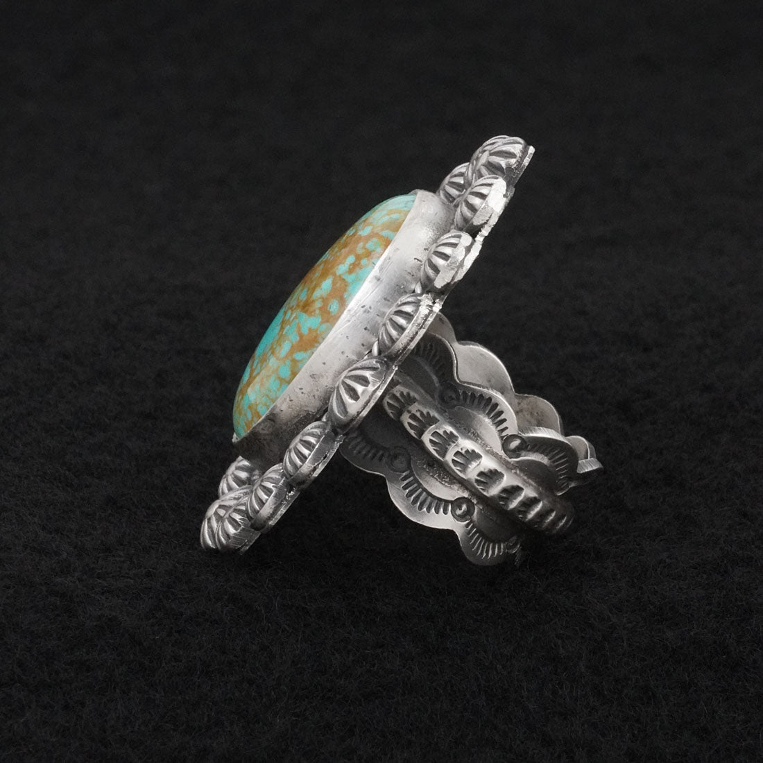 Michael Calladitto Turquoise & Sterling Silver Ring Size 7