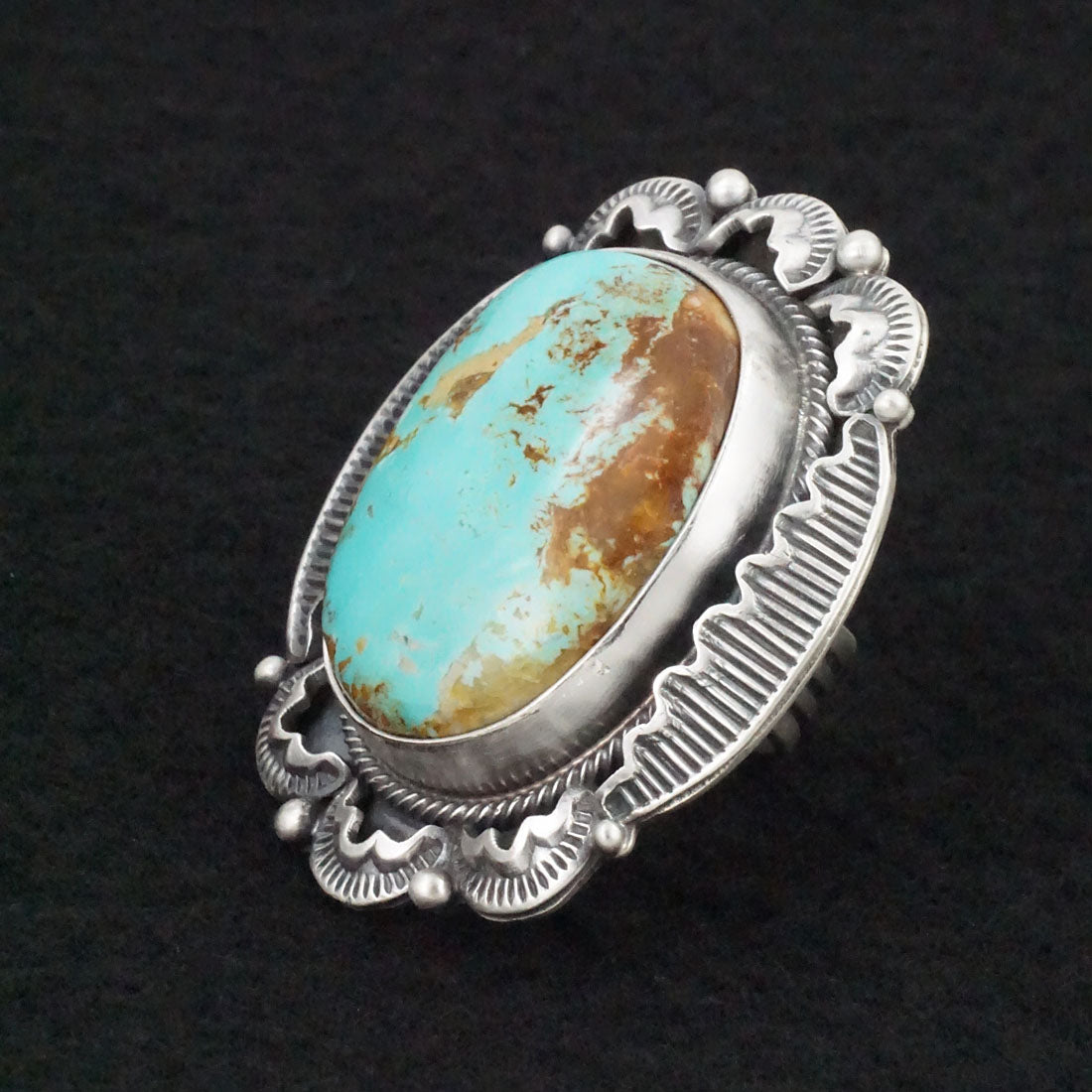 Randy Boyd Turquoise & Sterling Silver Ring Size 6.75