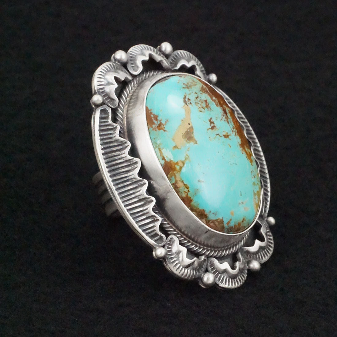 Randy Boyd Turquoise & Sterling Silver Ring Size 6.75