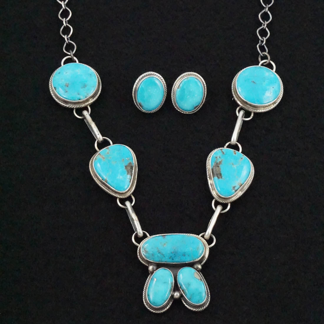 Kathleen Livingston Turquoise & Sterling Silver Necklace & Earrings