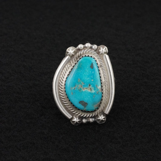 Leslie Nez Turquoise & Sterling Silver Ring Size 9.5
