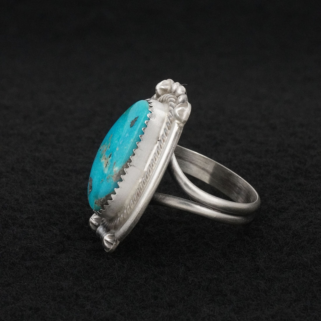 Leslie Nez Turquoise & Sterling Silver Ring Size 9.5