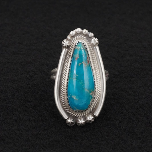 Leslie Nez Turquoise & Sterling Silver Ring Size 11