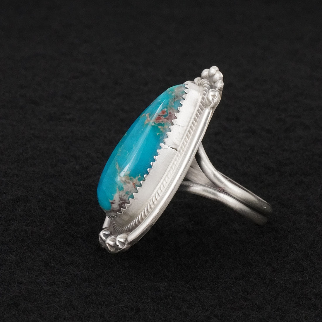 Leslie Nez Turquoise & Sterling Silver Ring Size 11