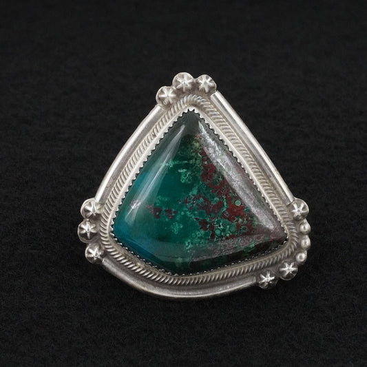 Leslie Nez Turquoise & Sterling Silver Ring Size 10.5