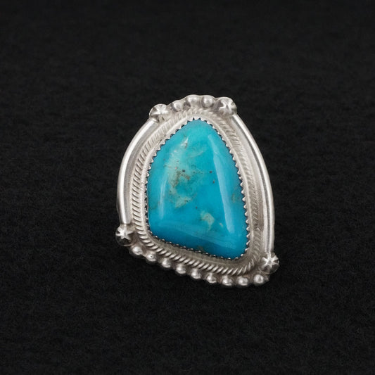 Leslie Nez Turquoise & Sterling Silver Ring Size 9.5