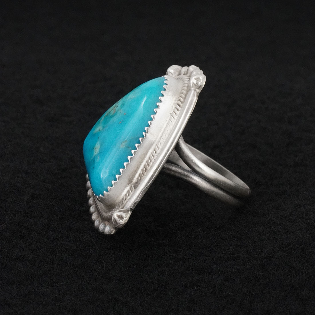 Leslie Nez Turquoise & Sterling Silver Ring Size 9.5