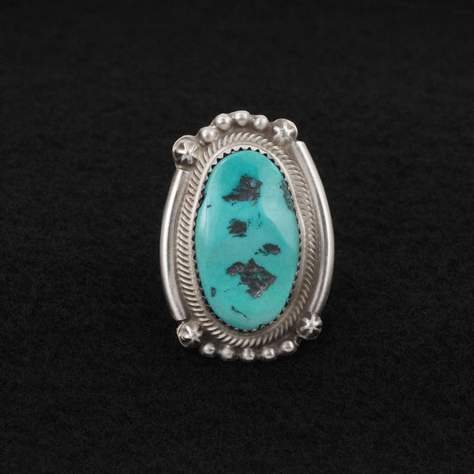 Leslie Nez Turquoise & Sterling Silver Ring Size 10