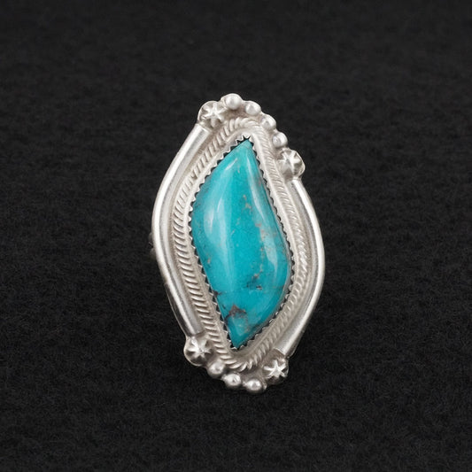 Leslie Nez Turquoise & Sterling Silver Ring Size 9.5