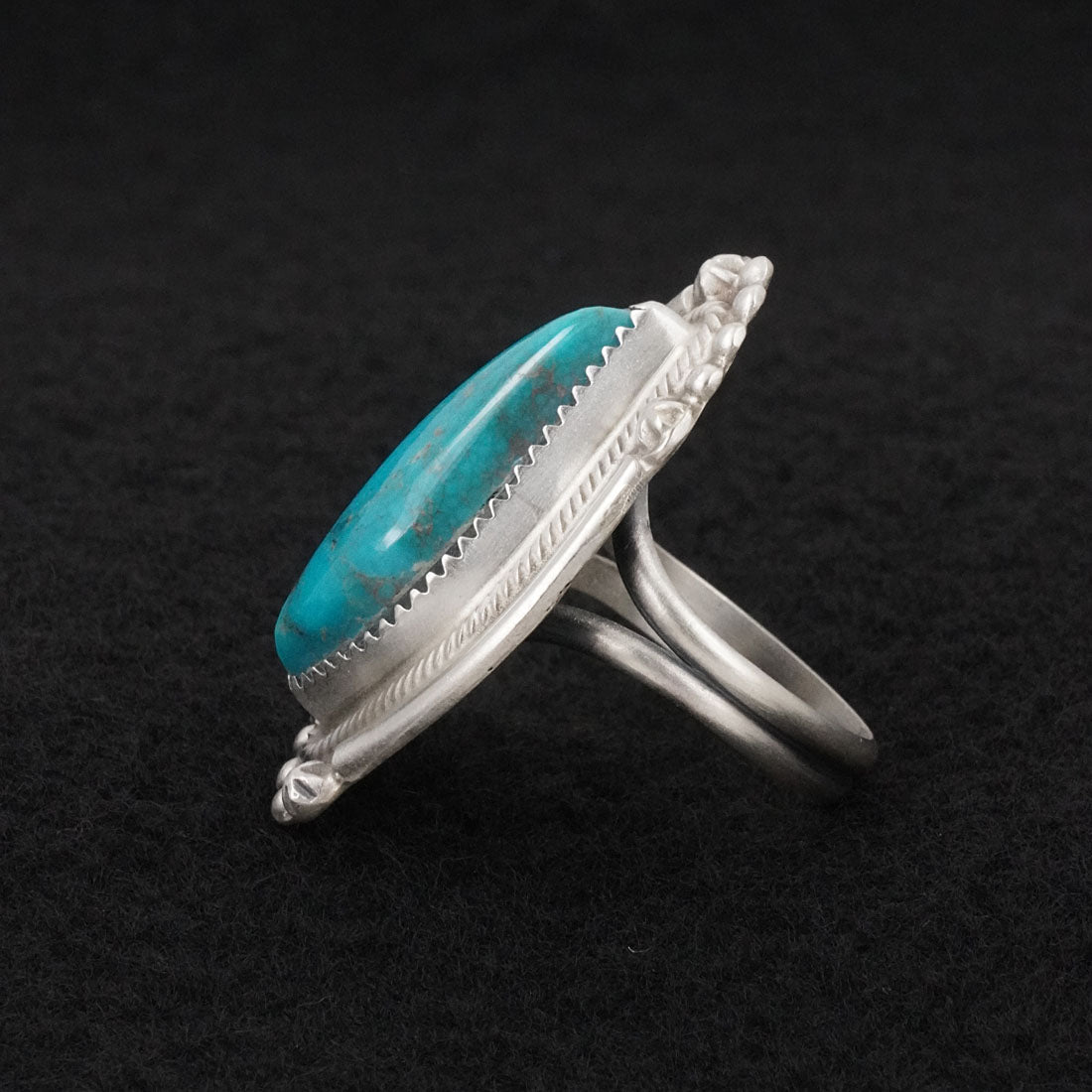 Leslie Nez Turquoise & Sterling Silver Ring Size 9.5