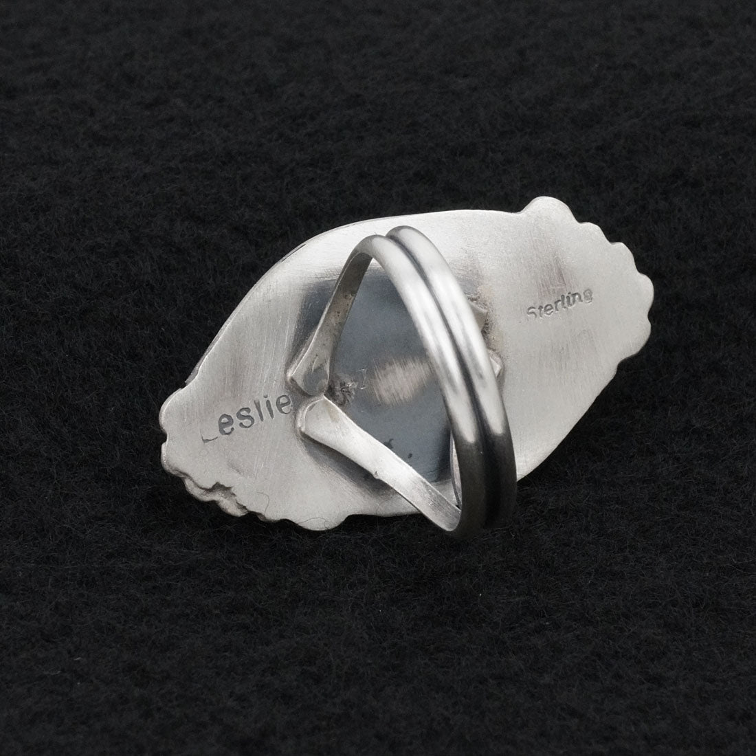 Leslie Nez Turquoise & Sterling Silver Ring Size 9.5