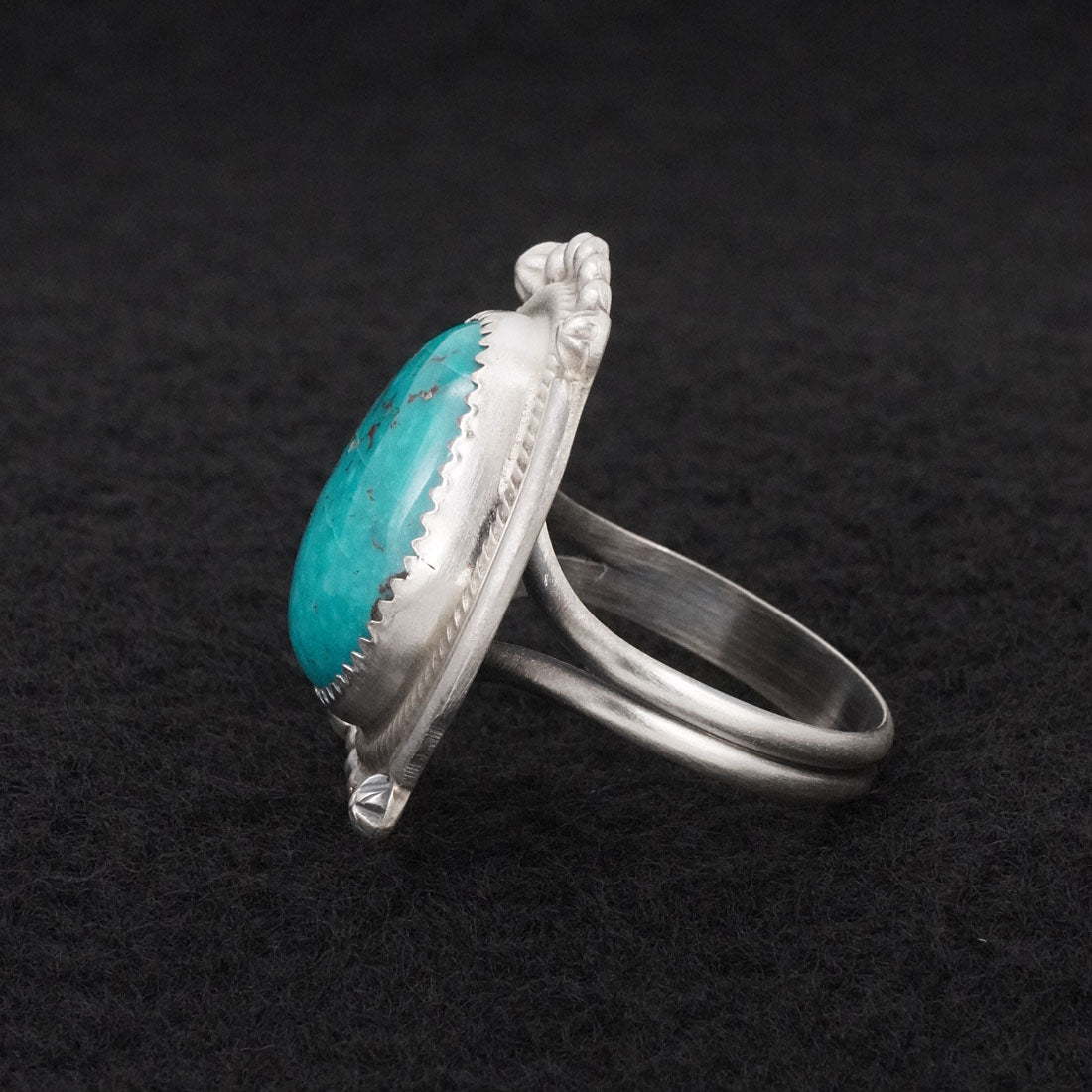 Leslie Nez Turquoise & Sterling Silver Ring Size 11