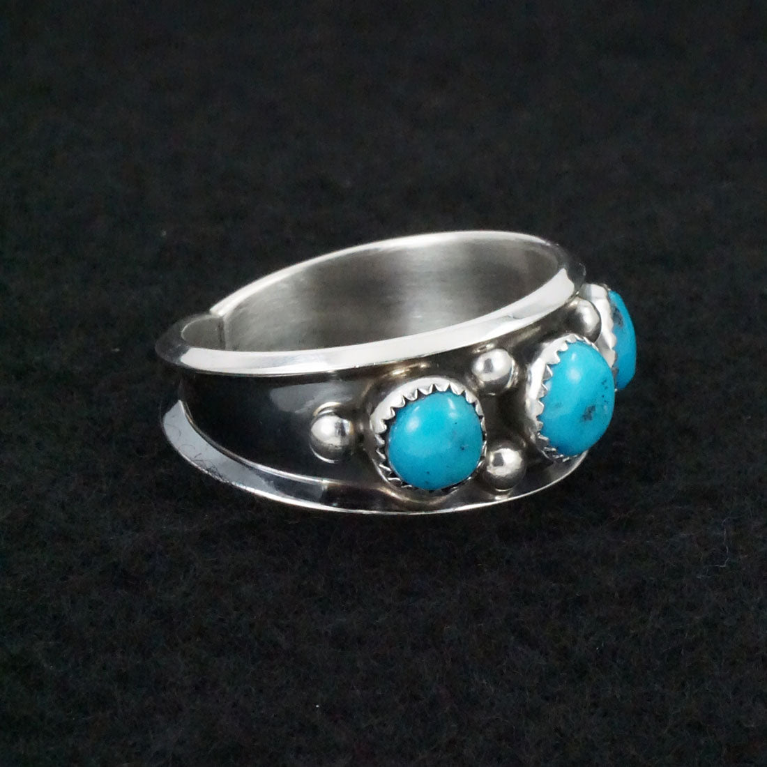 Paul Largo Turquoise & Sterling Silver Ring Sz. 12