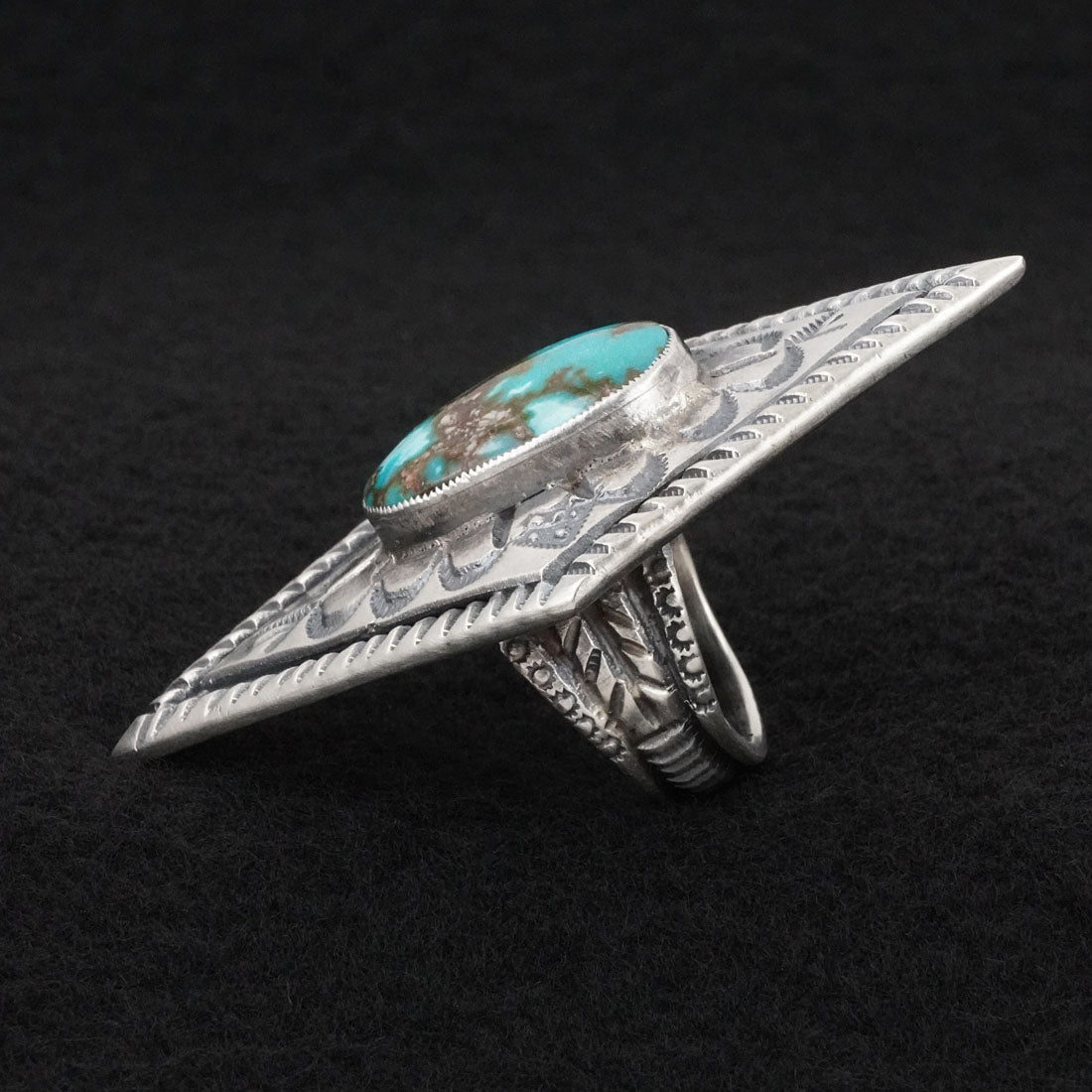 Dexter Martinez Turquoise & Sterling Silver Ring Size 7.5