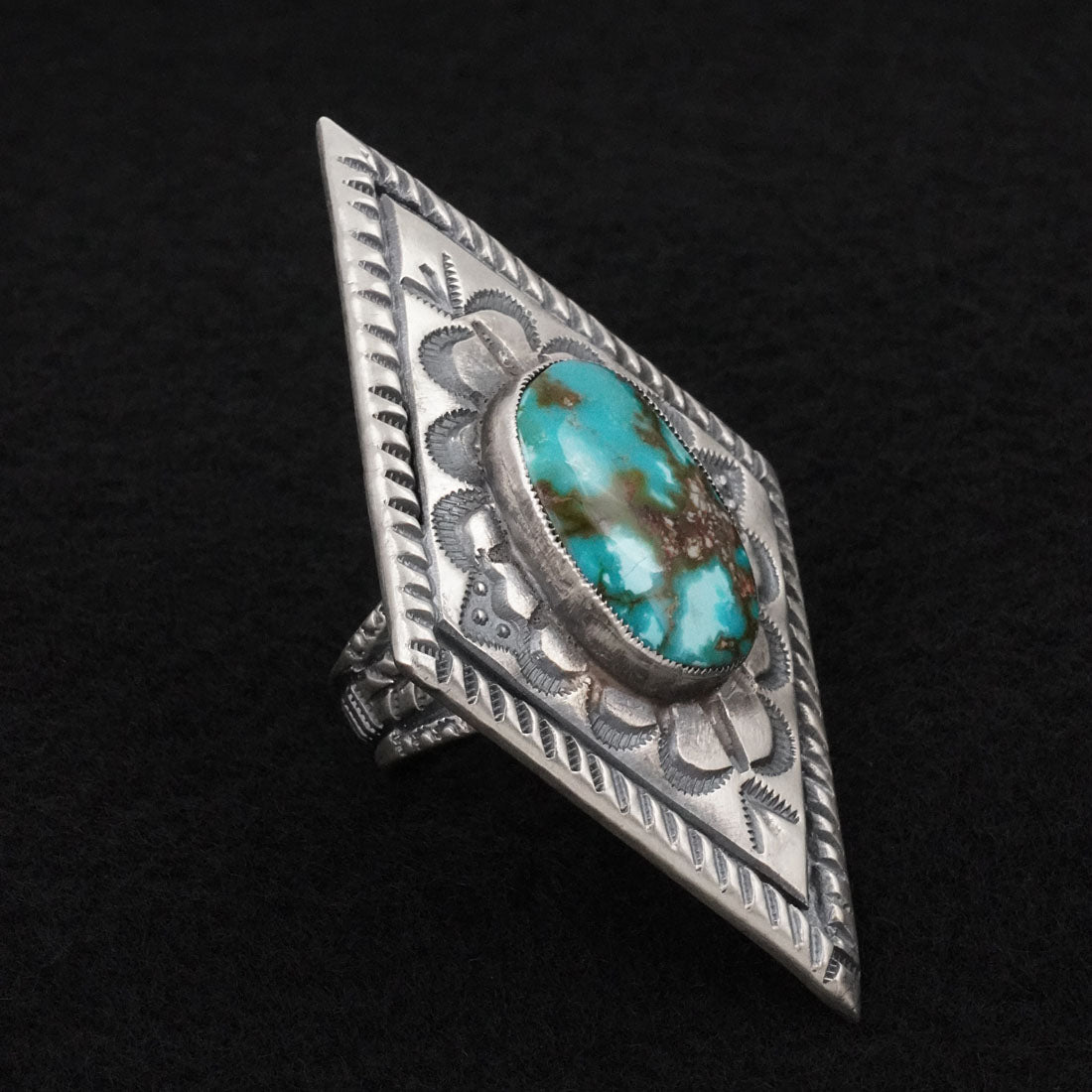 Dexter Martinez Turquoise & Sterling Silver Ring Size 7.5