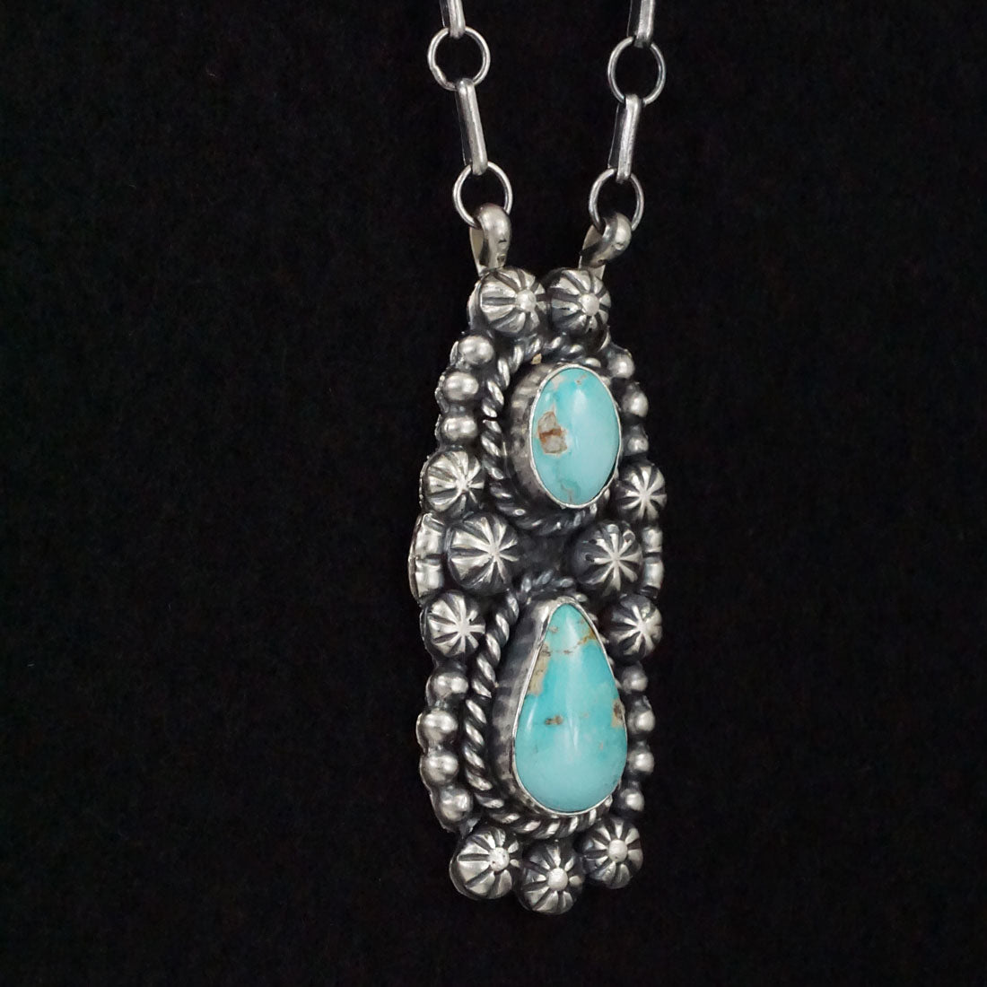 Jeff James Turquoise & Sterling Silver Necklace