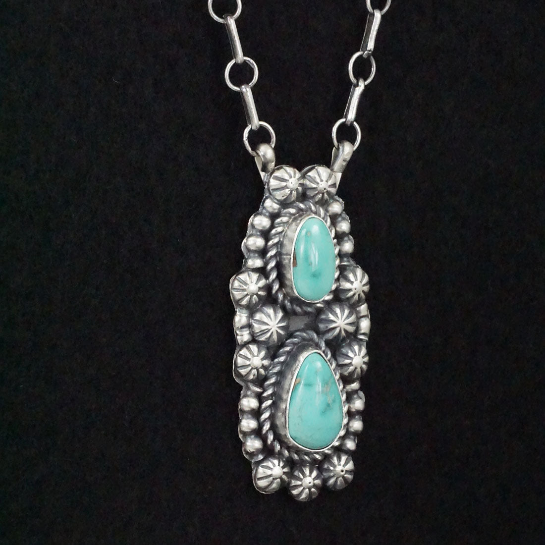 Jeff James Turquoise & Sterling Silver Necklace